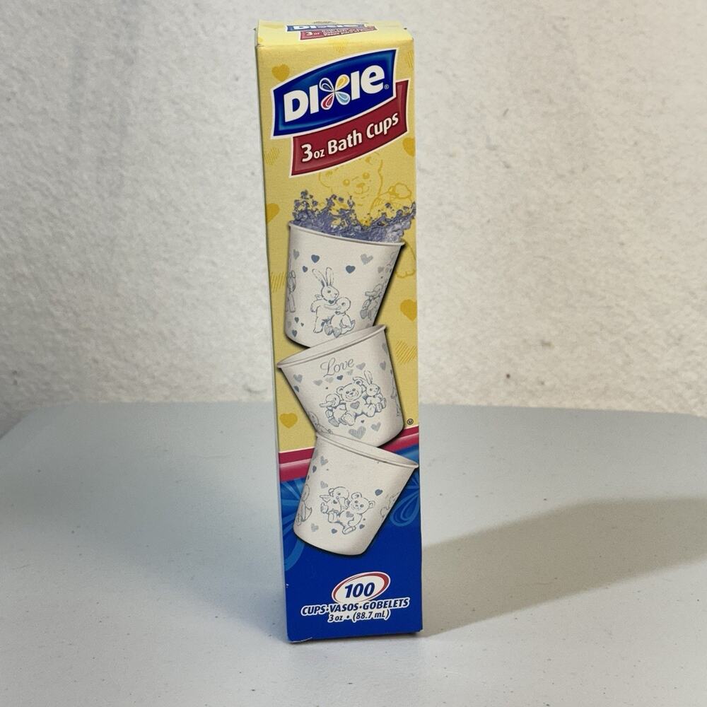 Dixie 2006 Discontinued 3 oz Paper Bathroom Cups Bunny Bear Duck Heart Print New